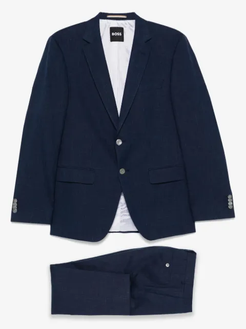 BOSS slub-texture suit