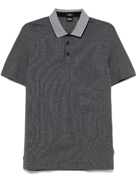BOSS contrasting-collar cotton polo shirt