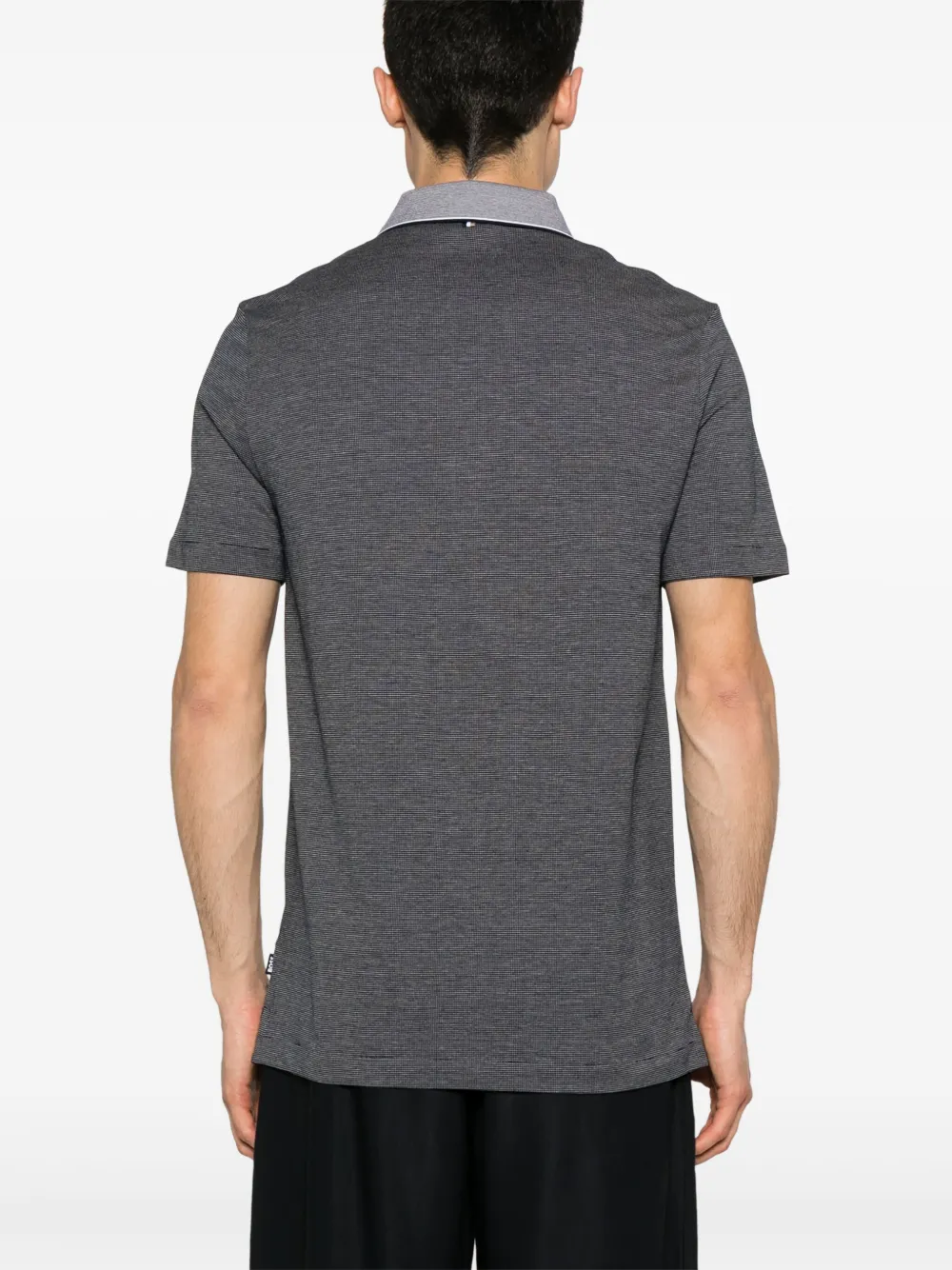 BOSS Katoenen poloshirt met contrasterende kraag Blauw