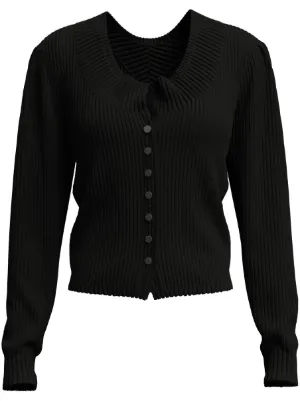 patou カーディガン ブラック Patou | ウールとカシミア製パトゥ刻印入りカーディガン