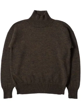 トップス MARGARET HOWELL FINE MERINO WOOL Khaki merino wool Fine Rib Crew | Margaret Howell