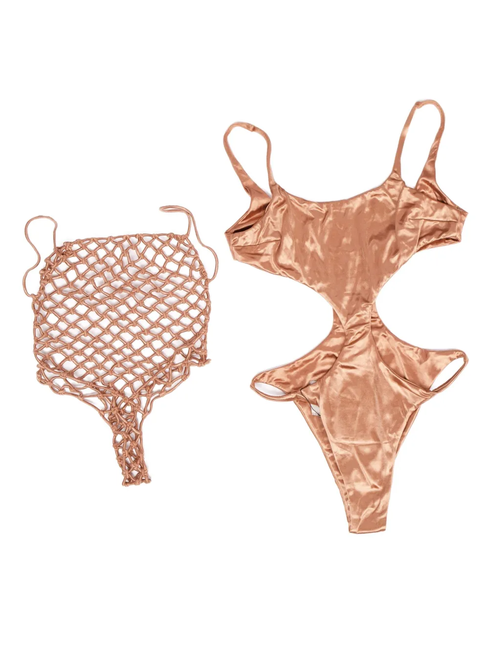 Isa Boulder Catcher Swimsuit Set In Orange