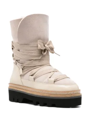 ミドルブーツ HOGAN Women Boots HXW6740FL90BYE BEIGE Woman 여성 Biker Boots Hogan 10-Storey HXW6740FM10TQ141B999