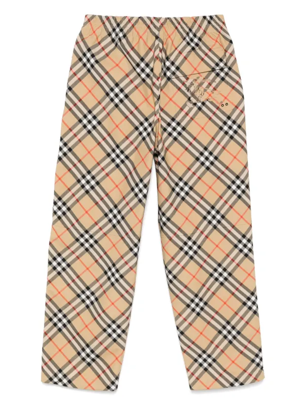 Burberry チェック ツイルパンツ | ニュートラル | FARFETCH JP