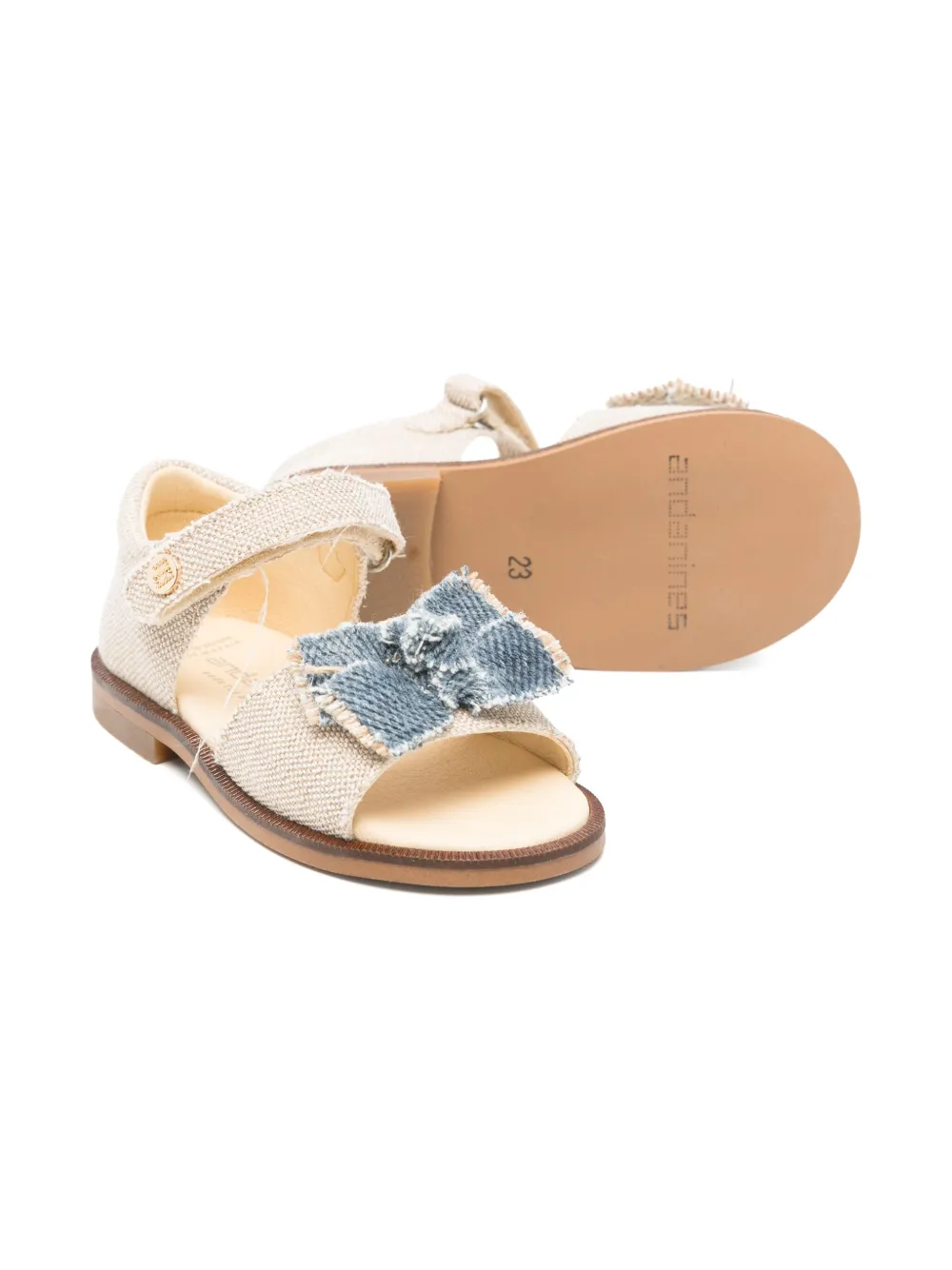 ANDANINES Sandalen met strikdetail - Beige