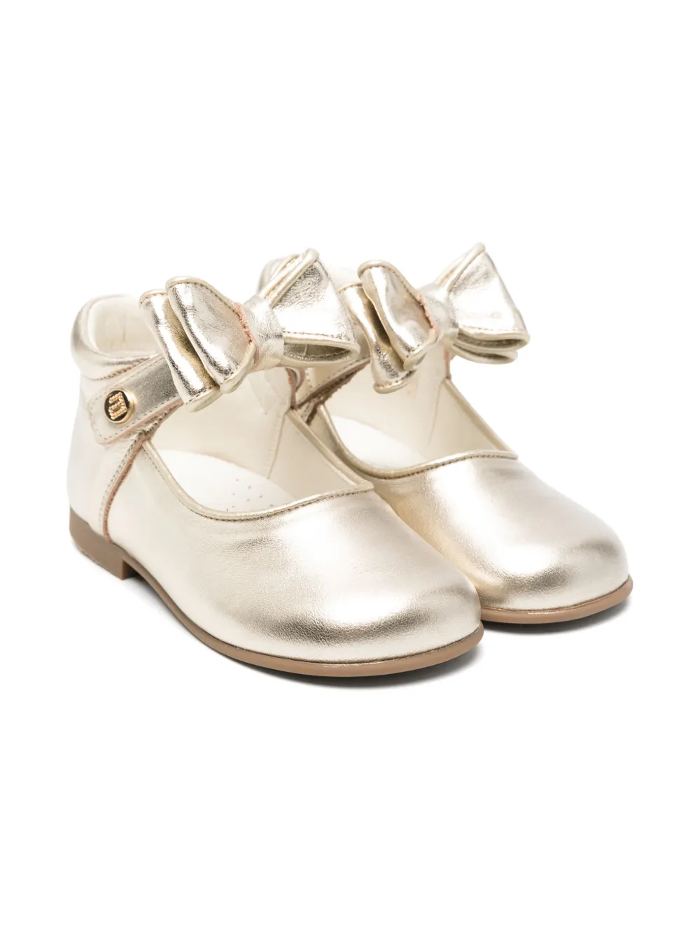 ANDANINES metallic-effect ballet flats Gold