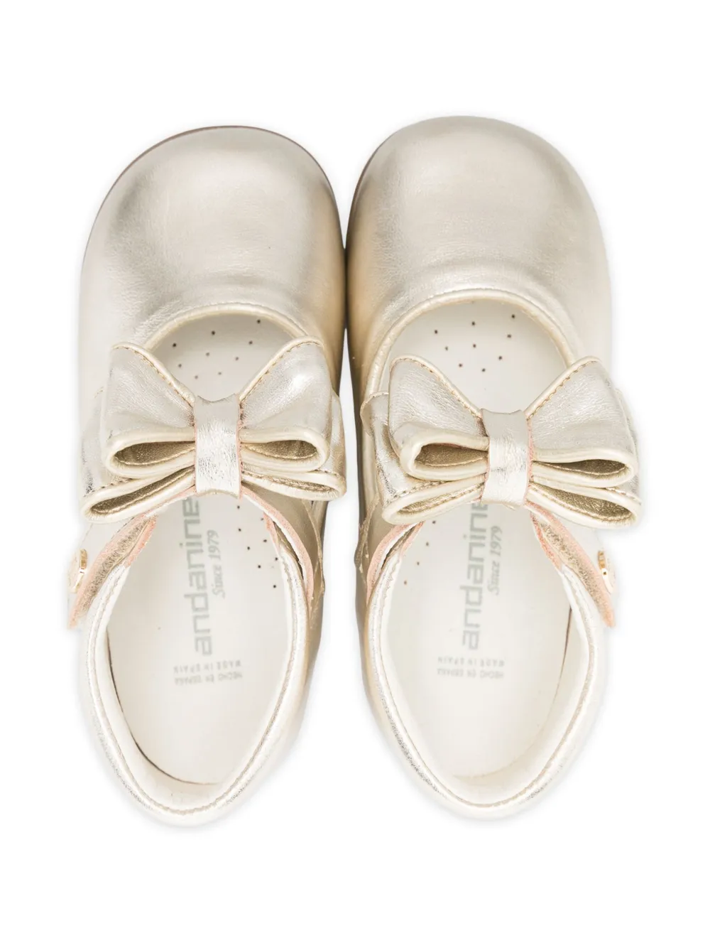 ANDANINES metallic-effect ballet flats Gold