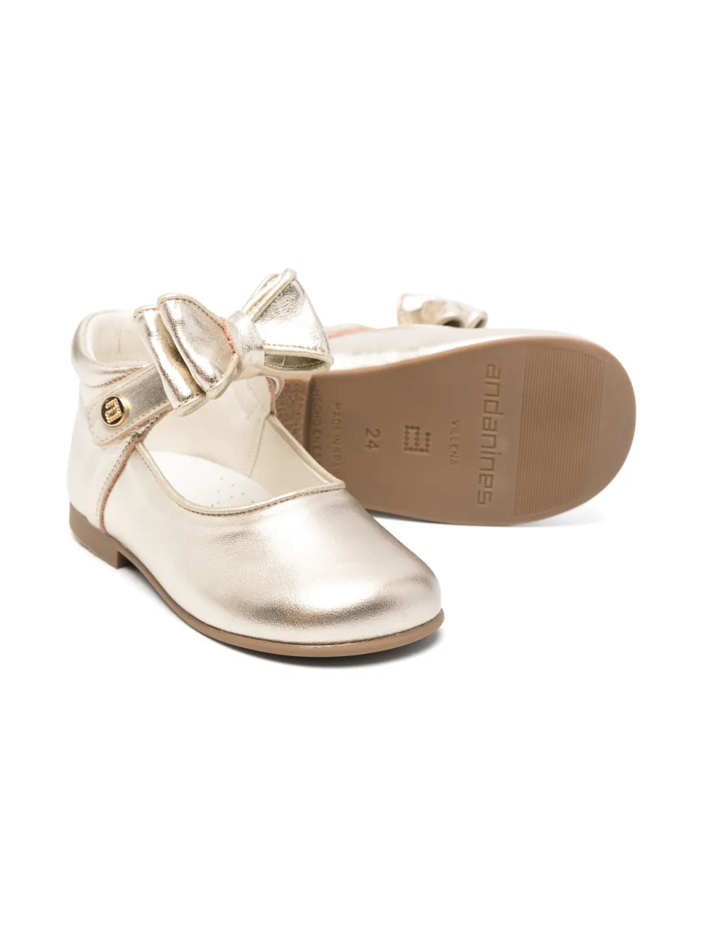 ANDANINES metallic-effect ballet flats Gold