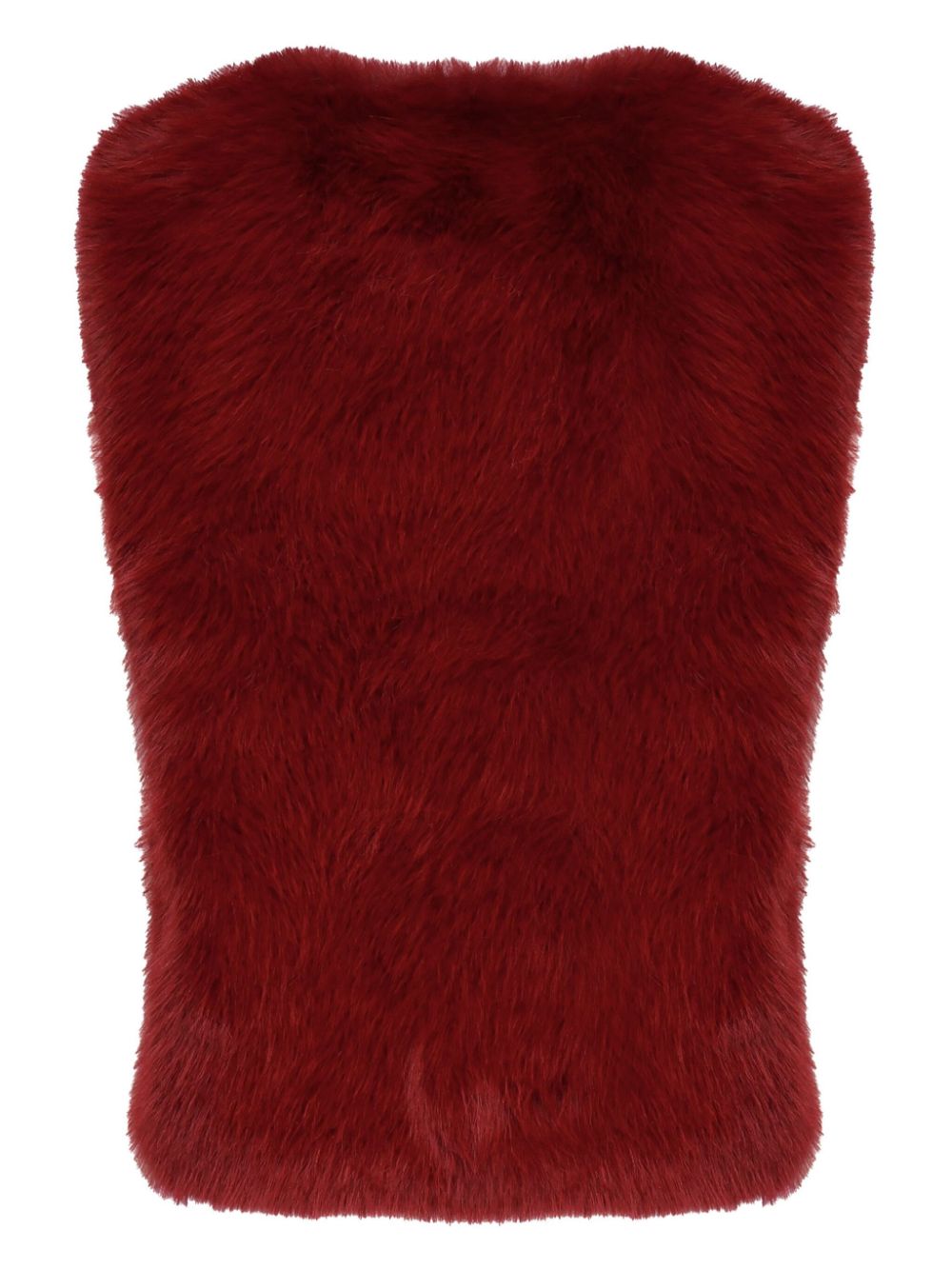 V°73 faux-fur gilet - Red