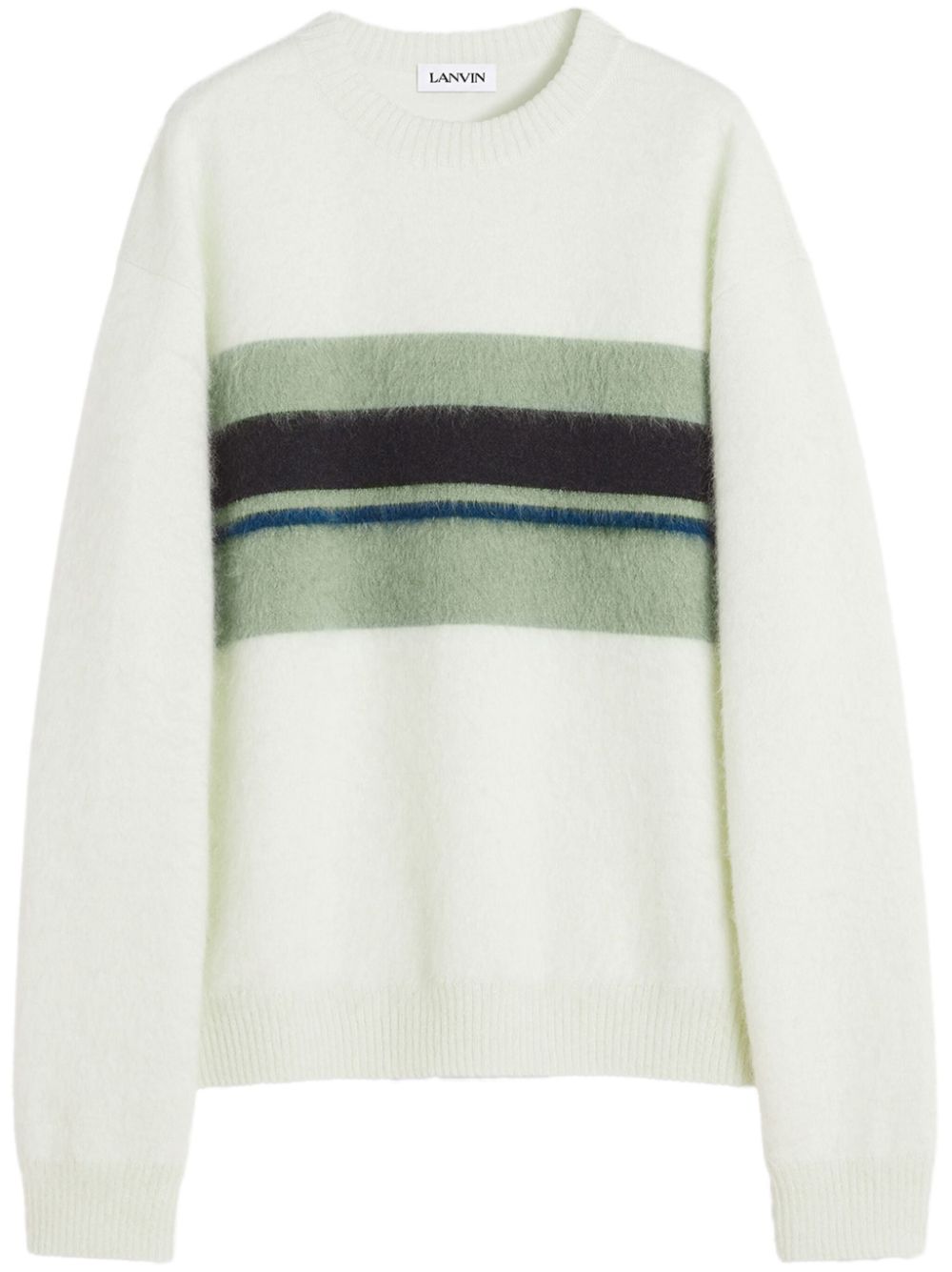 Lanvin striped brushed sweater - White