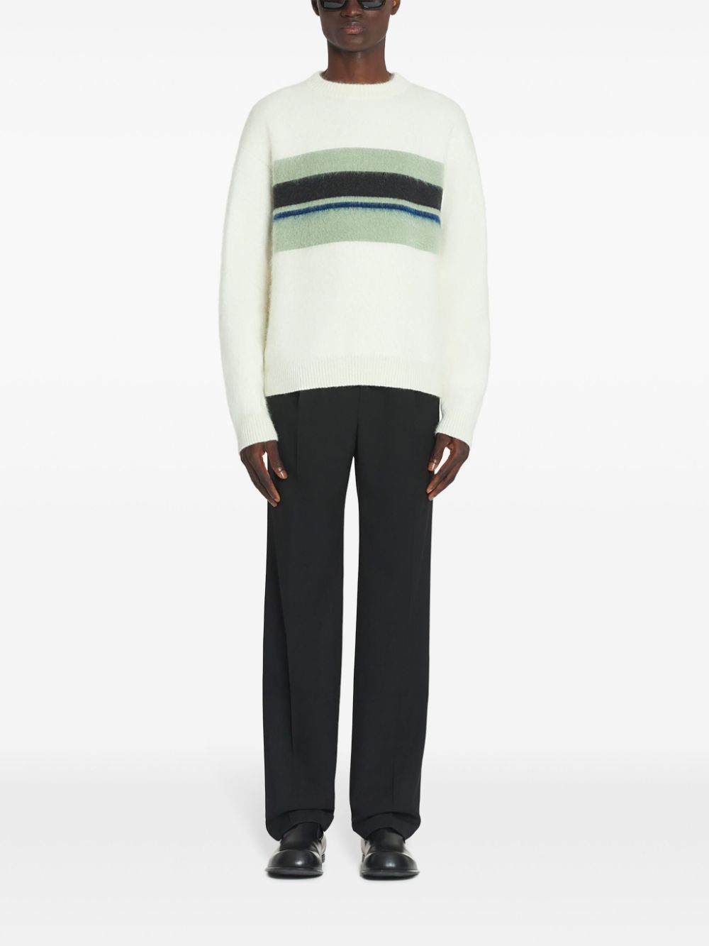 Lanvin striped brushed sweater - Wit