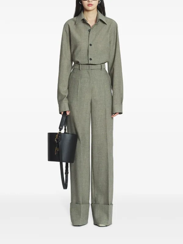 パンツ Lanvin Wide Leg Wool Trousers With Central Pleat Wide Leg Pants | Lanvin