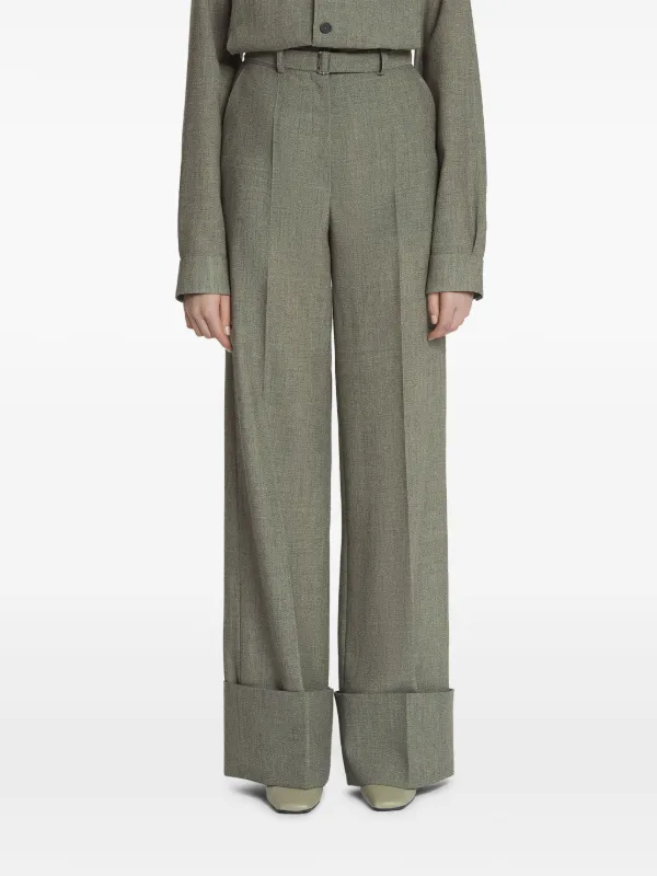 Lanvin wide-leg Wool Trousers | Grey | FARFETCH