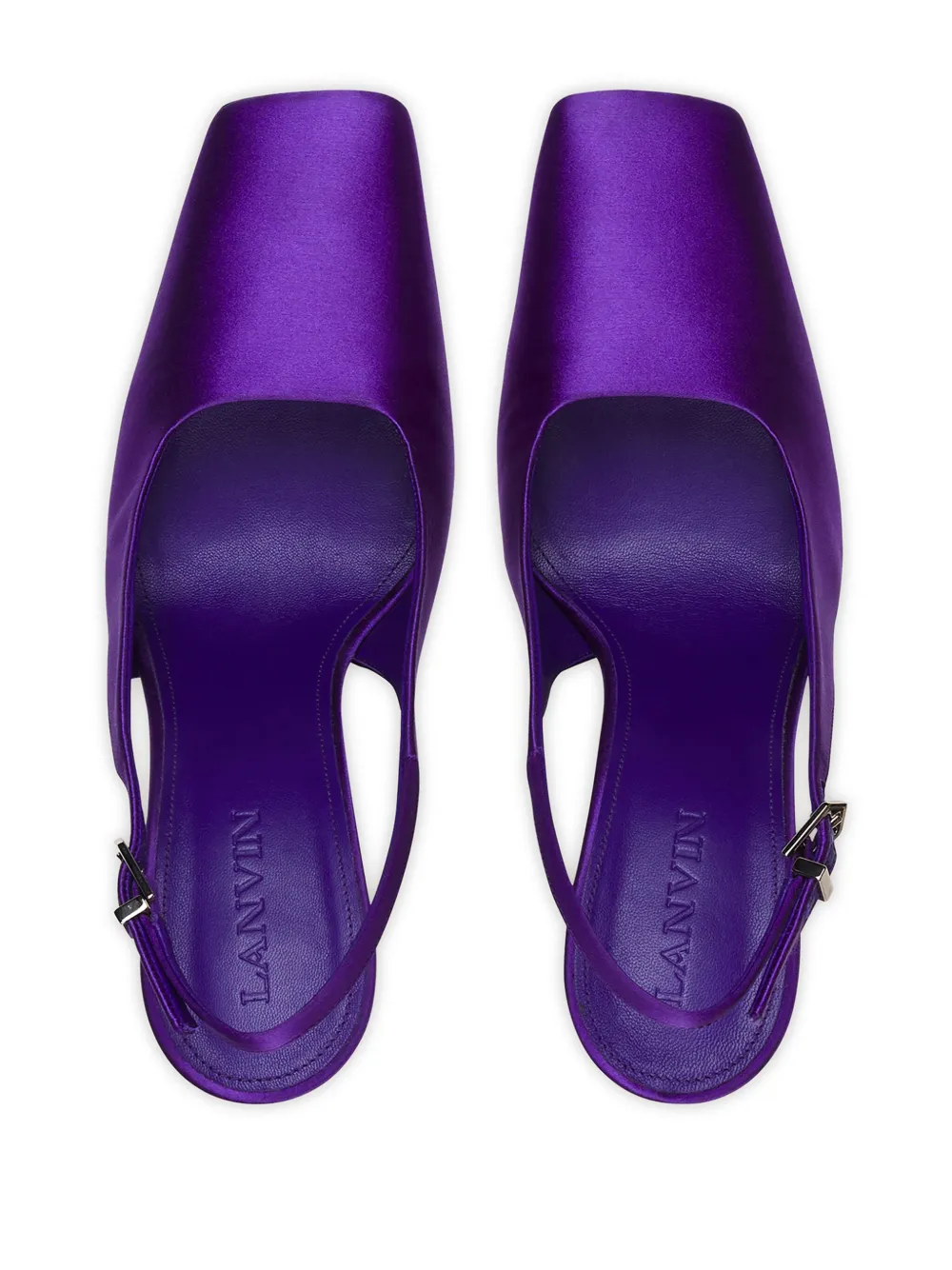 Lanvin satin slingback pumps Purple