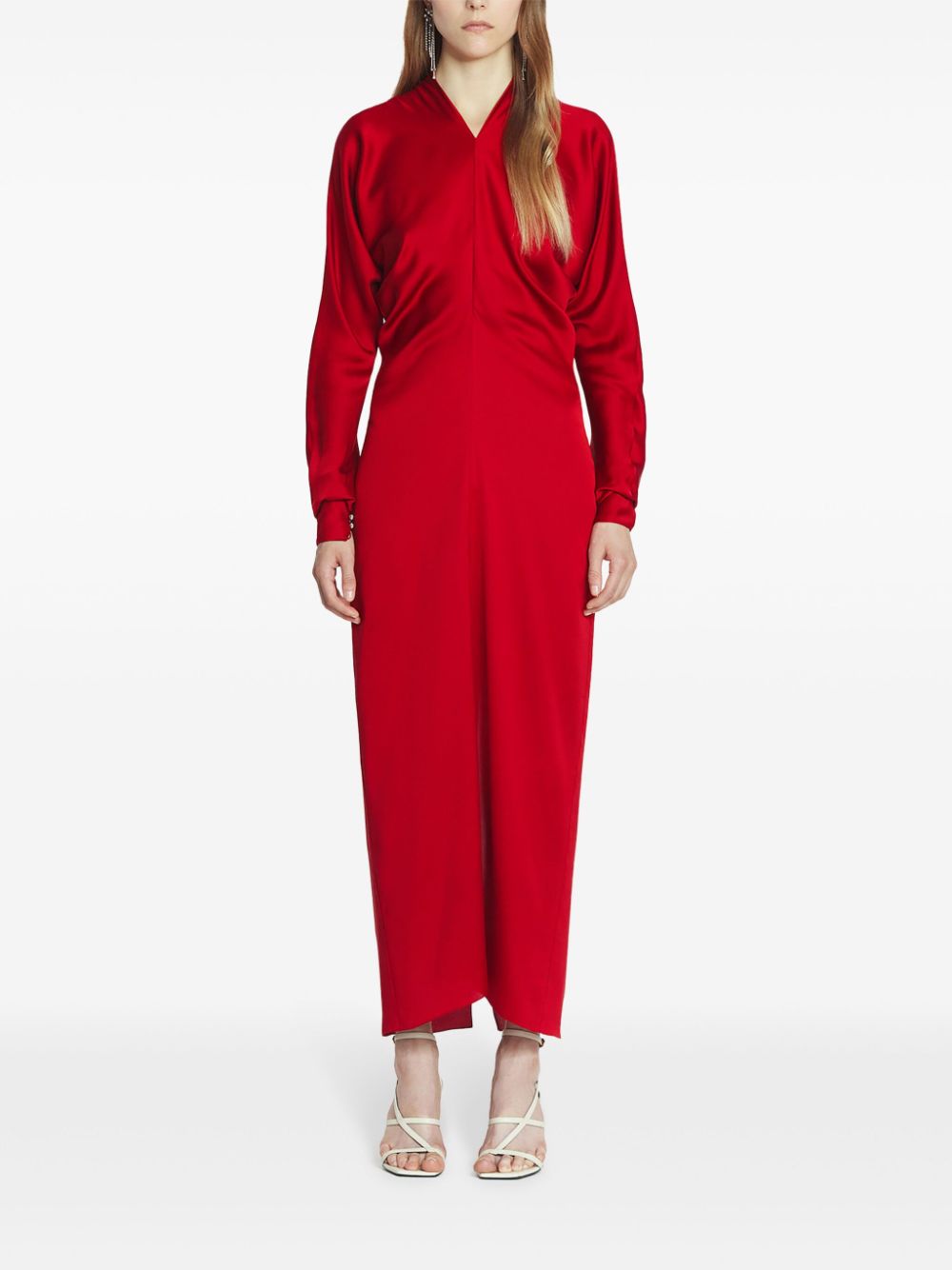 Lanvin gathered maxi dress - Rood