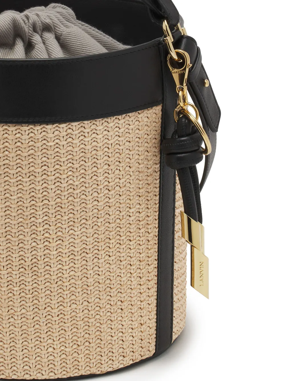 Lanvin Raffia bucket-tas Beige