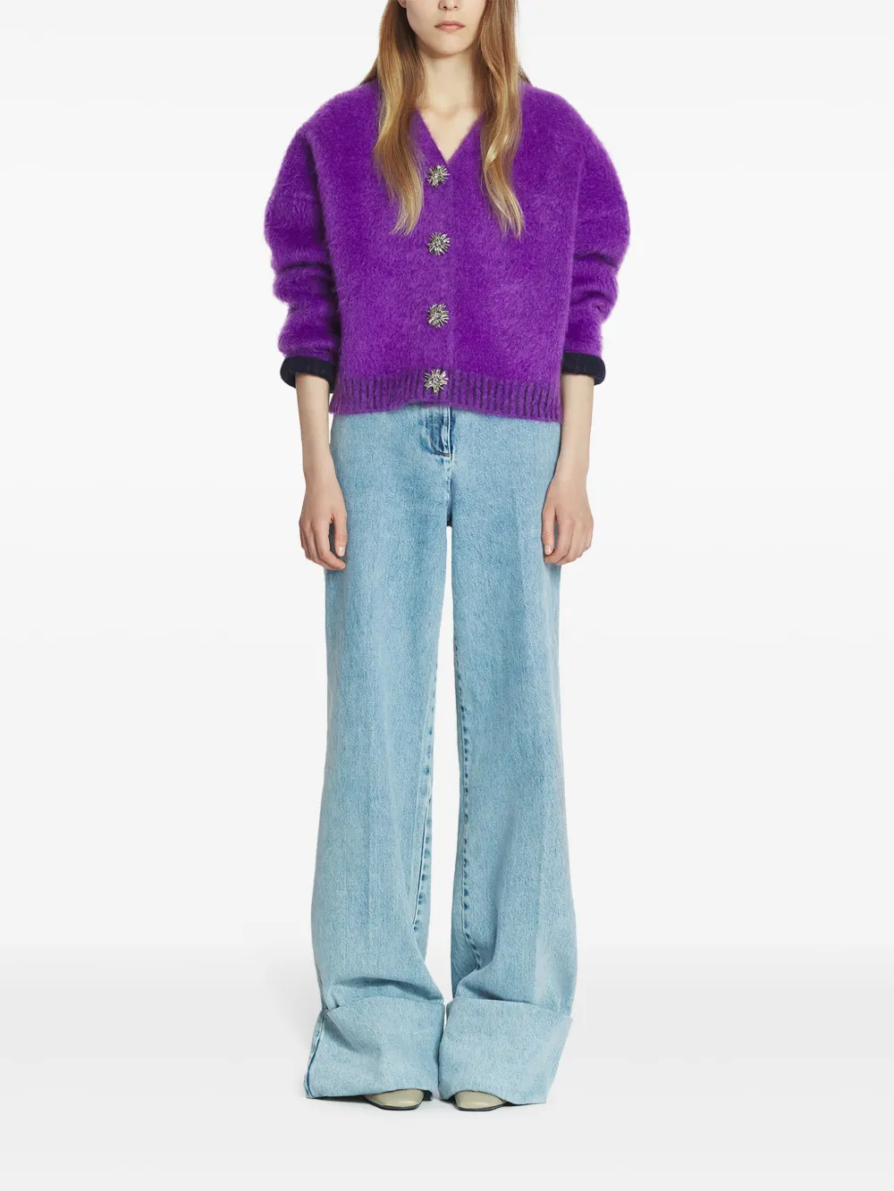 Lanvin brushed-effect cardigan - Paars
