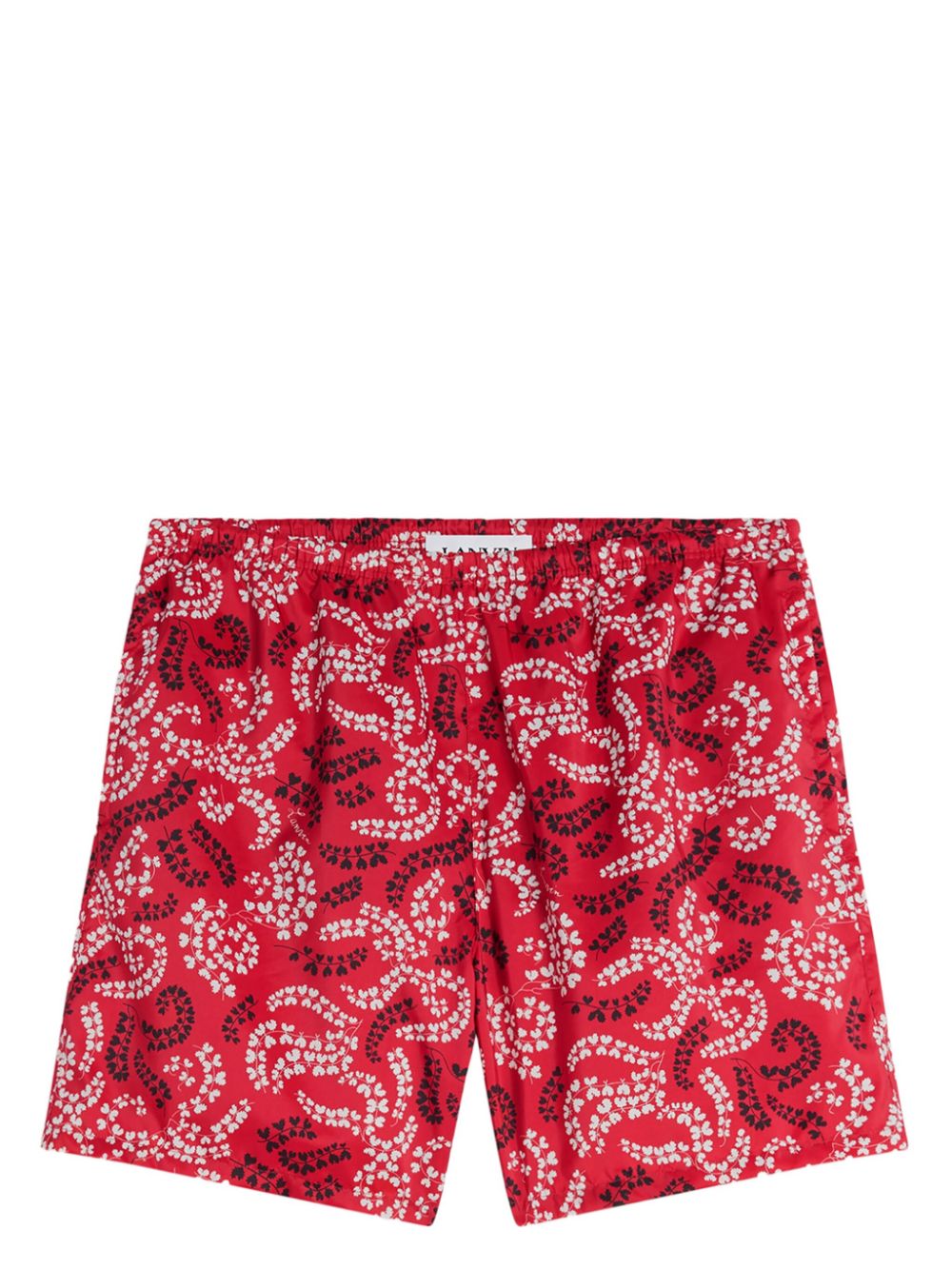 leaf-print swim shorts