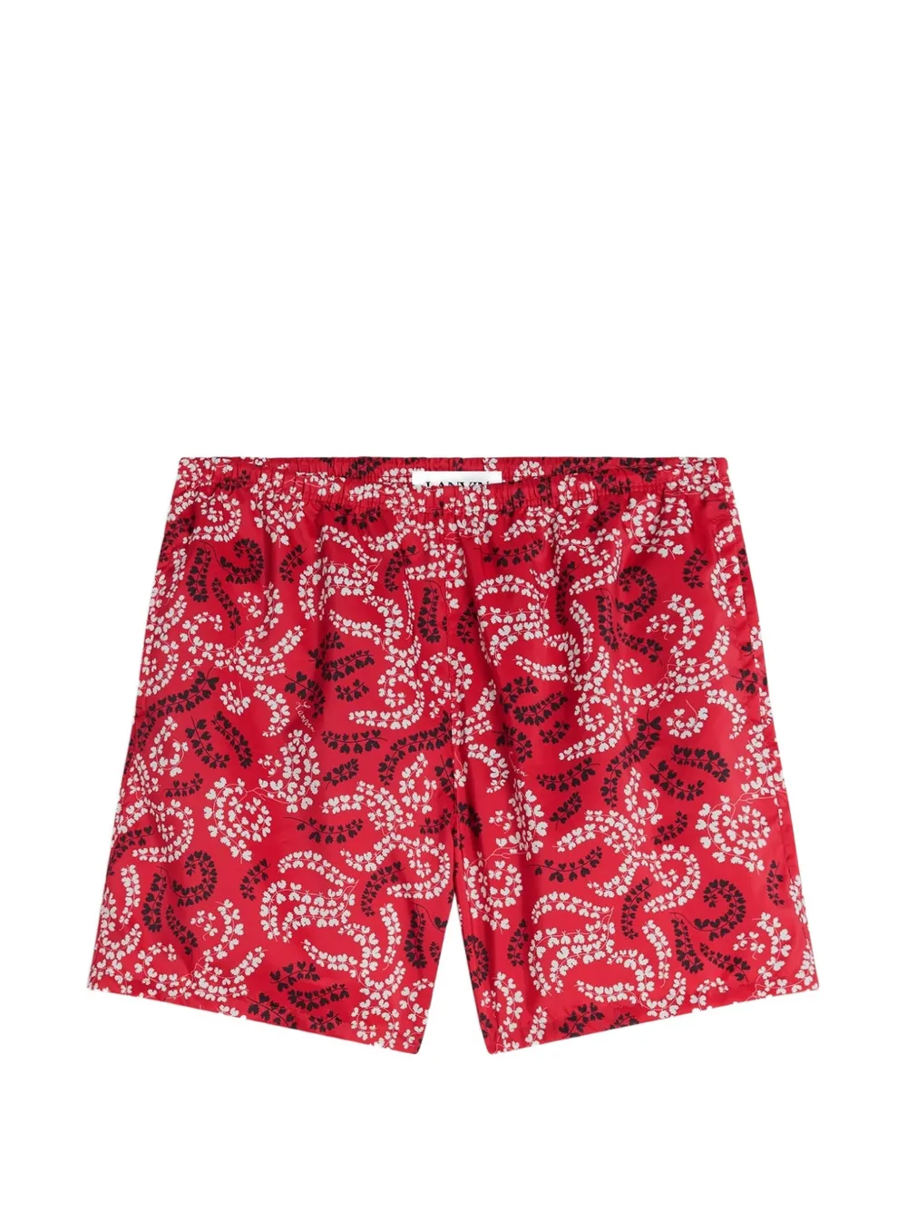 Lanvin leaf-print swim shorts - Rosso
