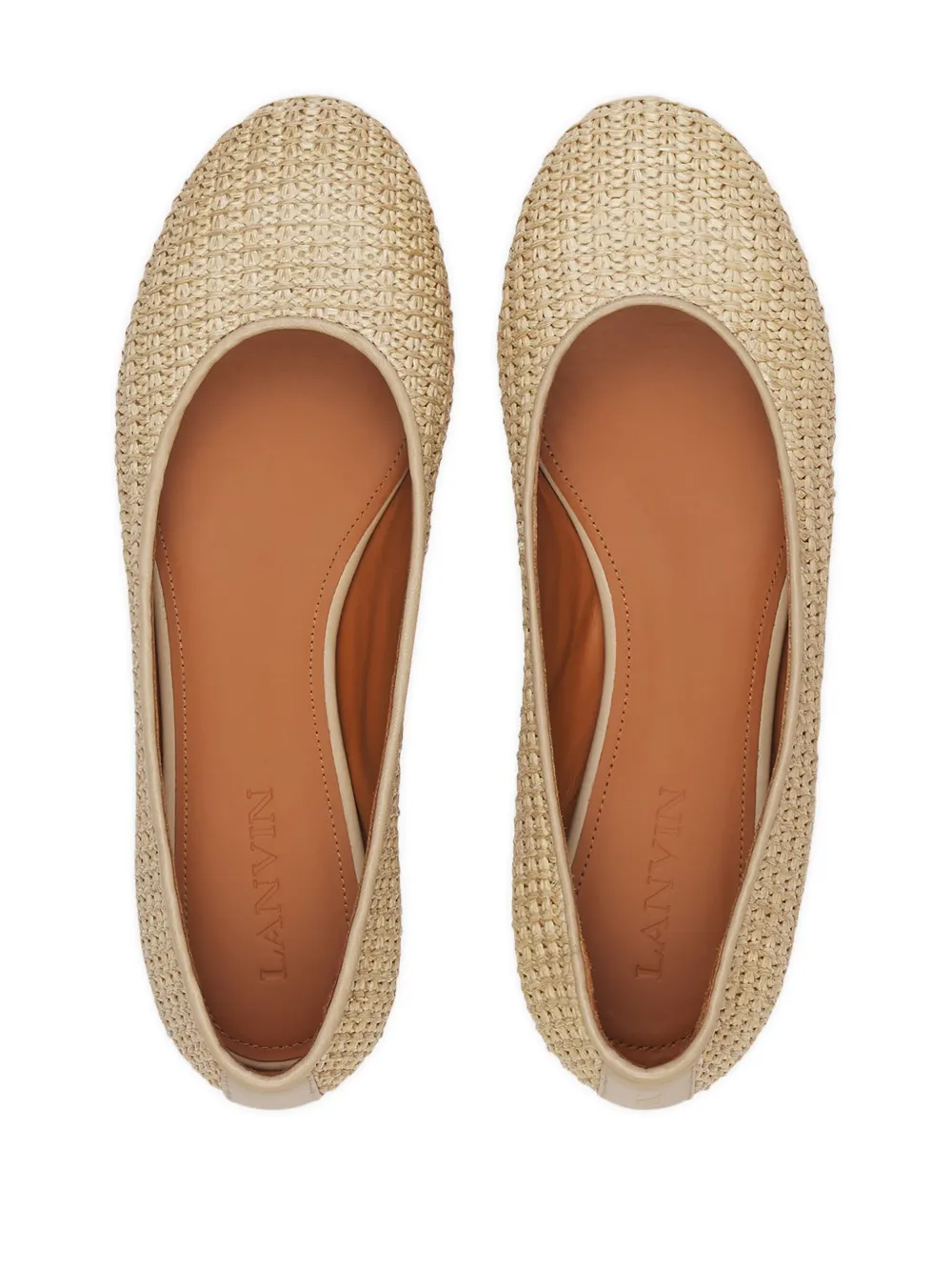 Lanvin raffia ballet flats Neutrals