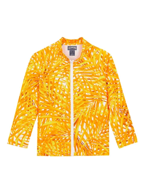 Vilebrequin Kids Palm Leaves zip-up shirt