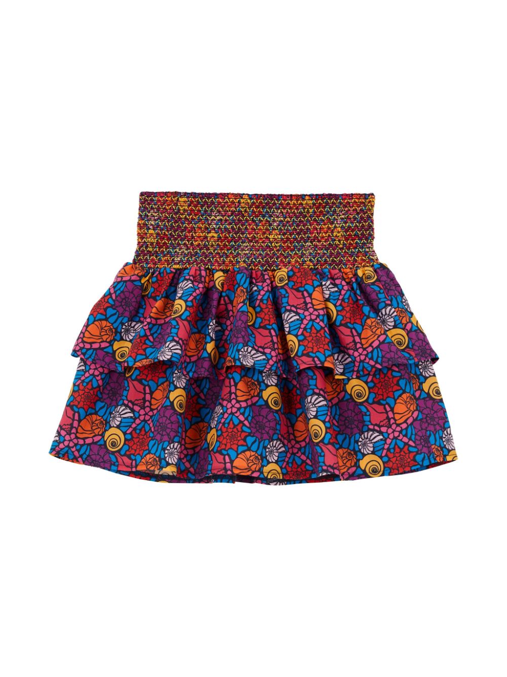 Vilebrequin Kids Noumea Sea Shells katoenen rok met print - 390 NAVY / BLUE