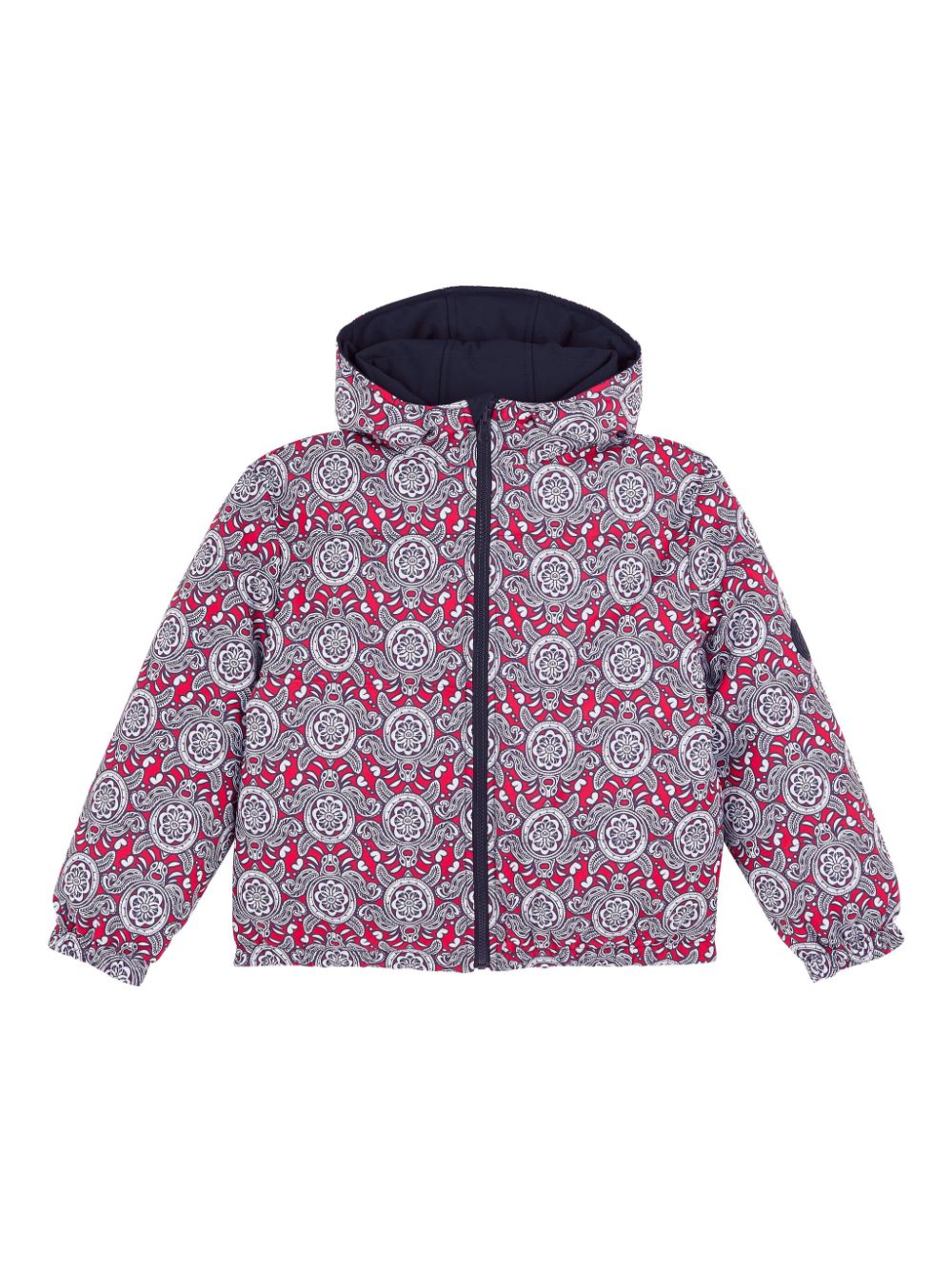 Vilebrequin Kids Tribal Turtles reversible puffer jacket - Blue