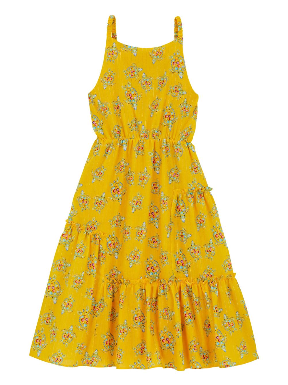 Vilebrequin Kids graphic-print midi dress - 115 CORN / YELLOW