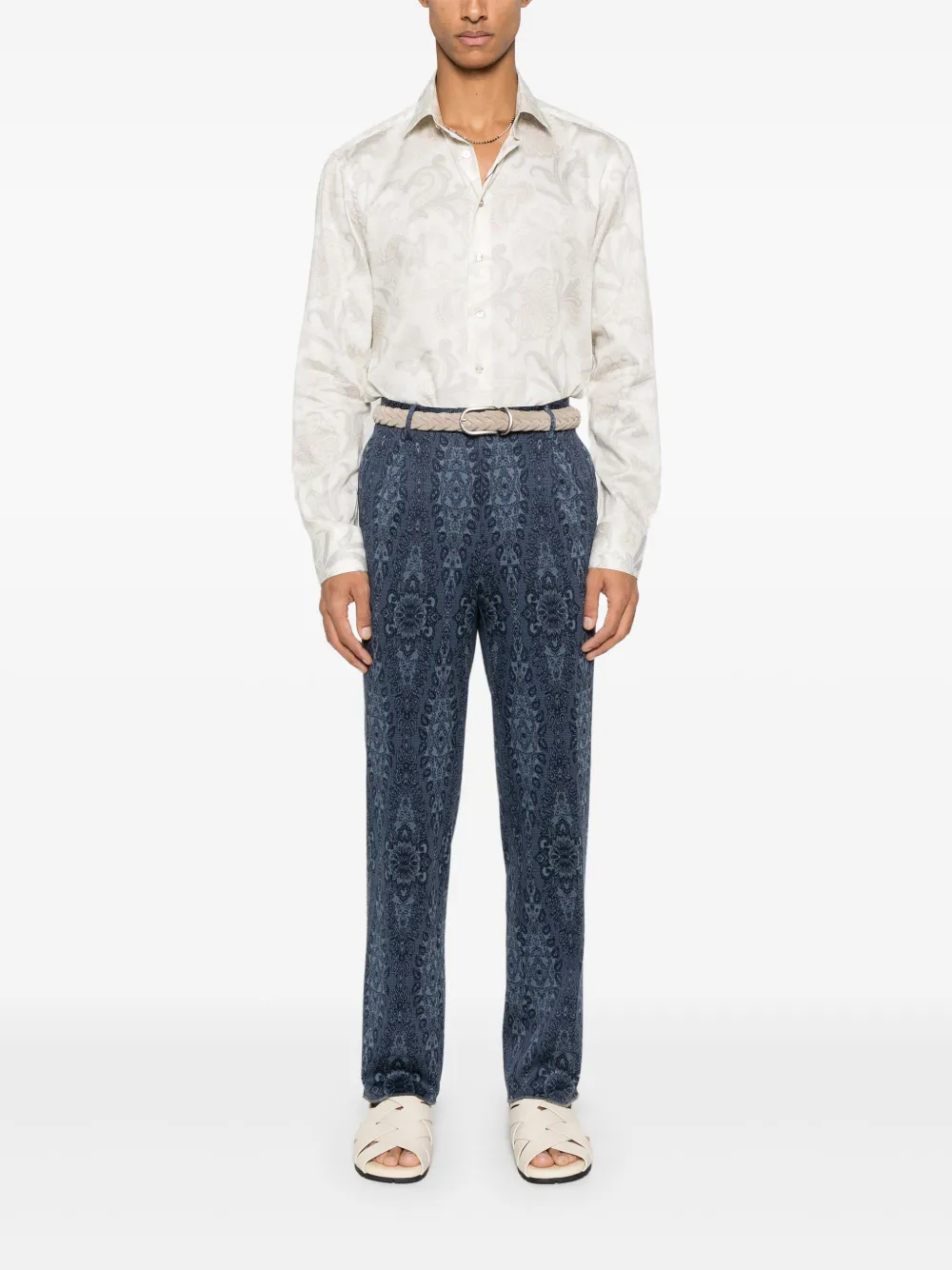 ETRO Broek met jacquard-patroon - Blauw