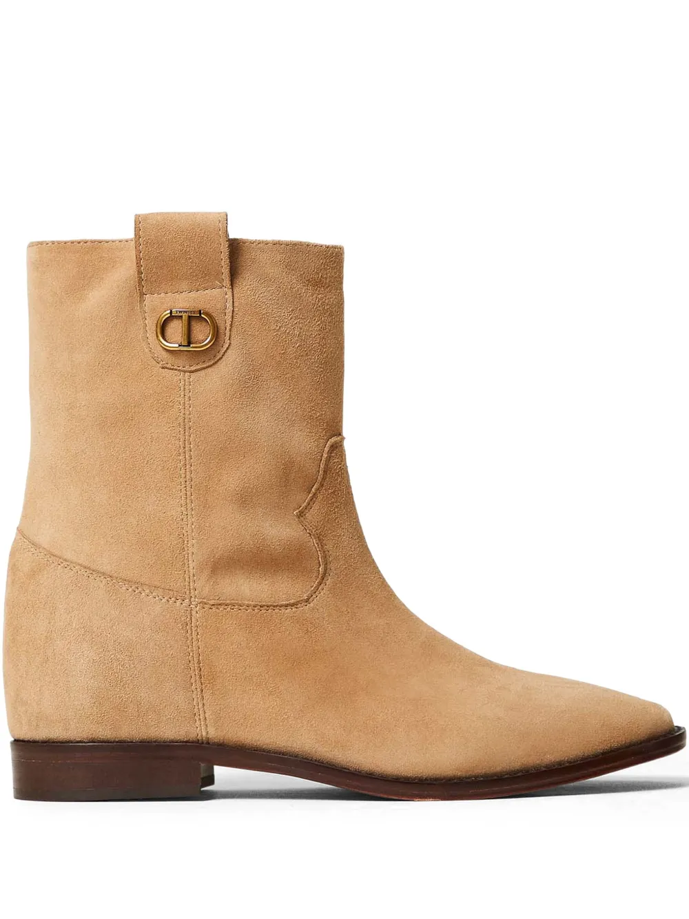 Twinset Suede Ankle Boots In Brown