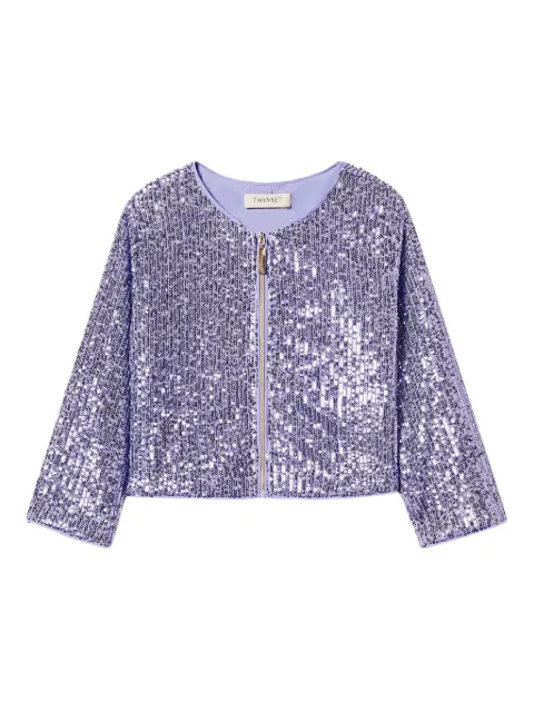 TWINSET Kids sequinned zip-up jacket