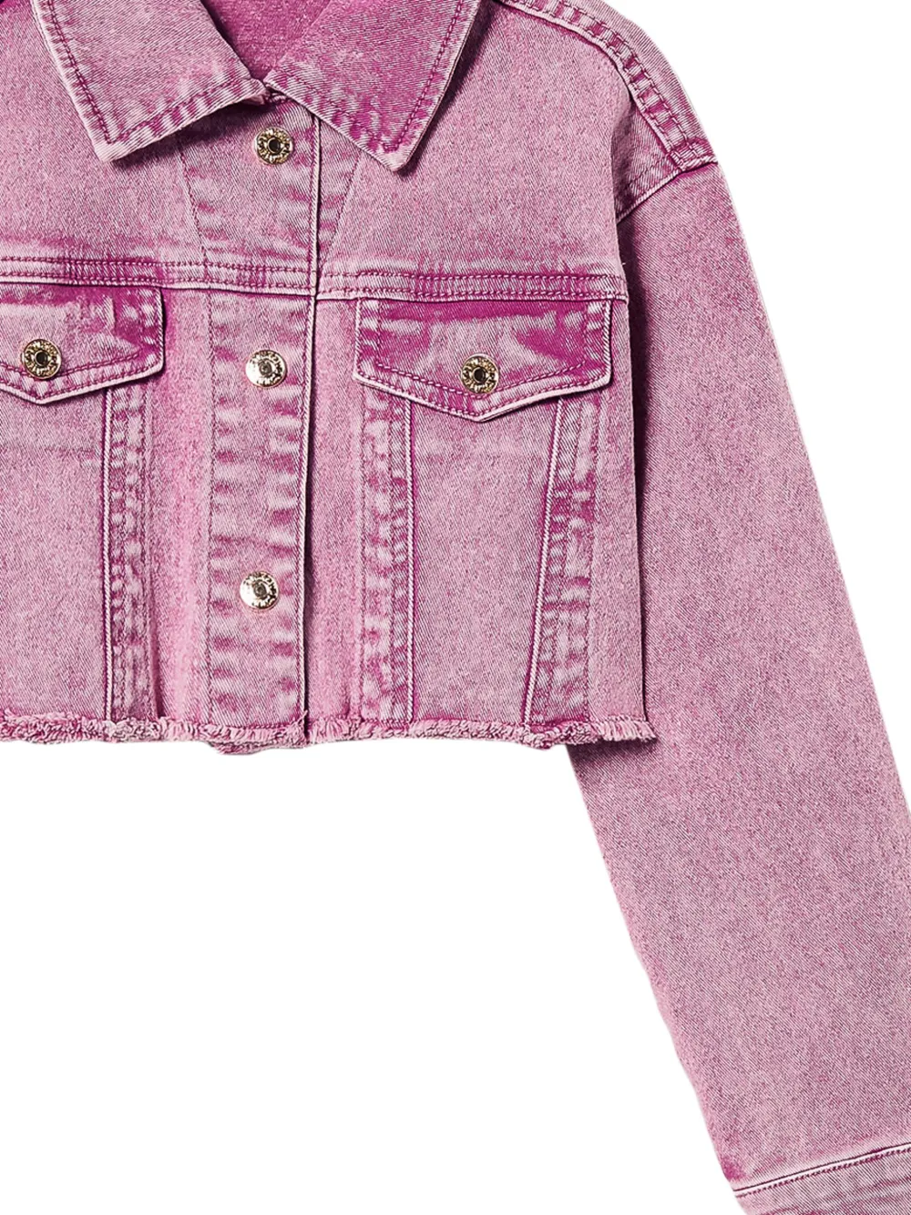 TWINSET Kids cropped denim jacket - Roze