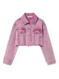 TWINSET Kids cropped denim jacket - Pink