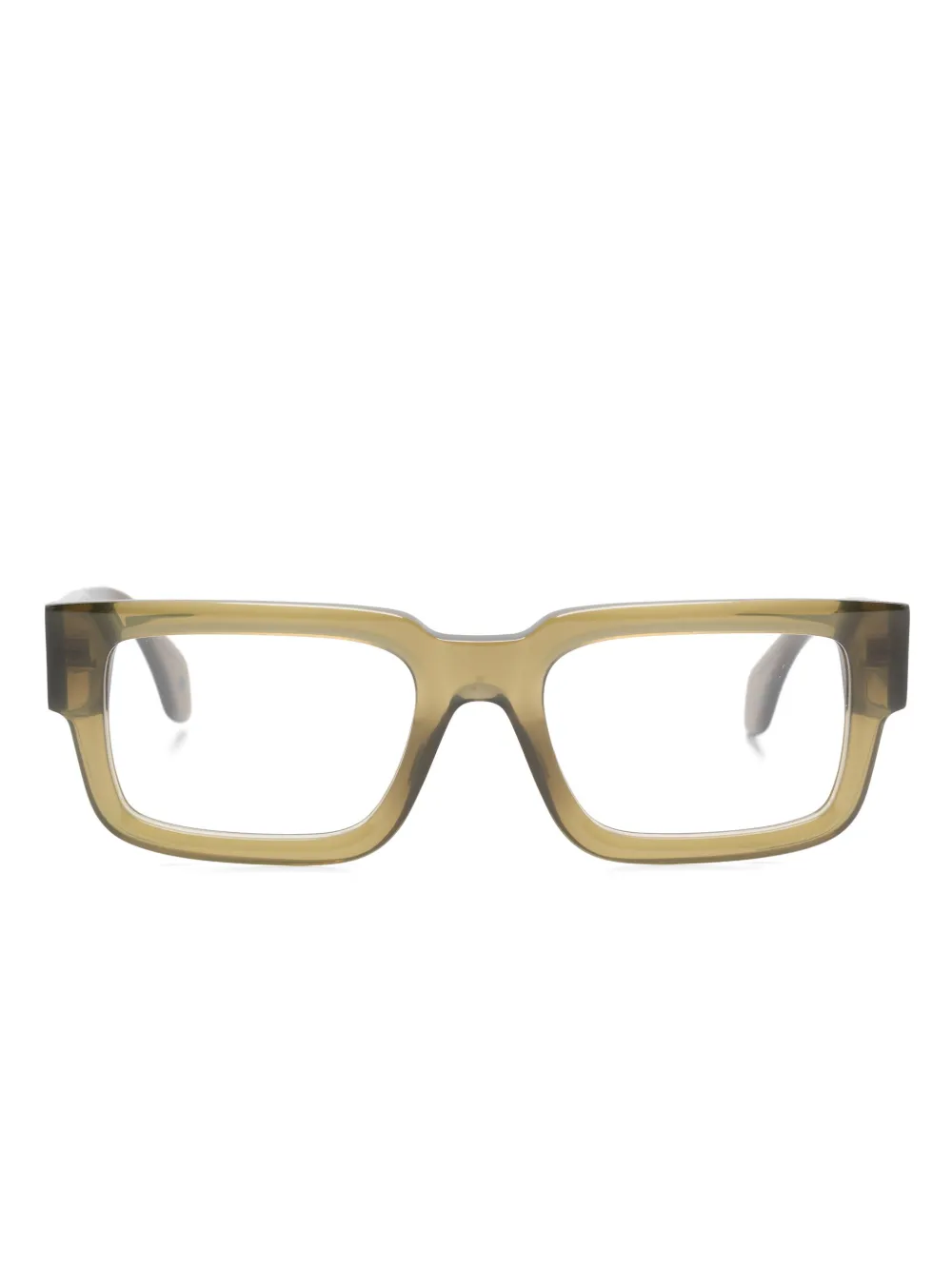Palm Angels Eyewear rectangle-frame glasses | Green | Image 1