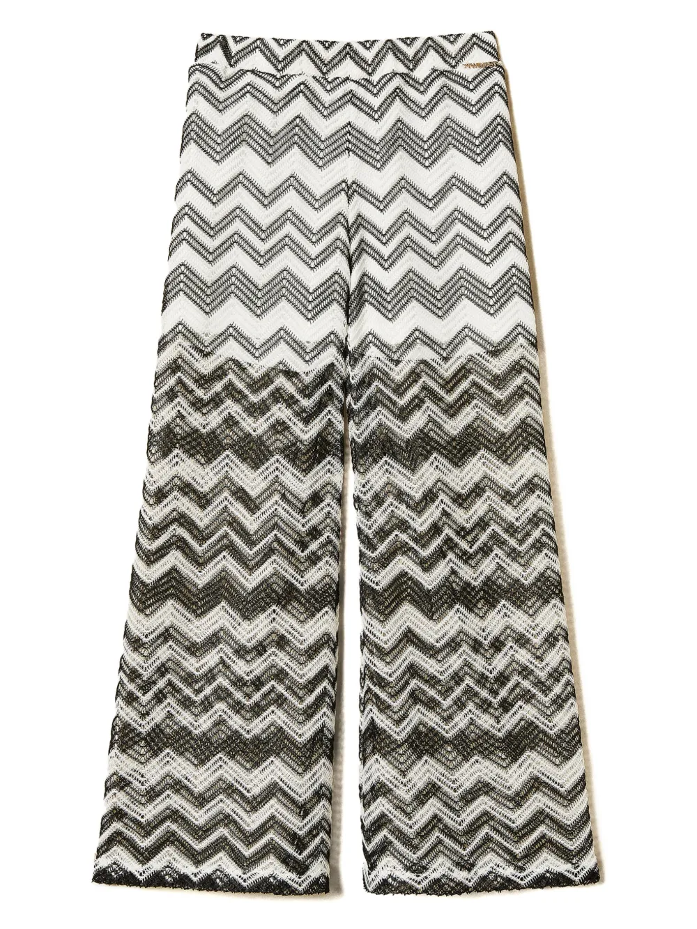 TWINSET Kids Mesh trousers with chevron pattern | White | Image 1