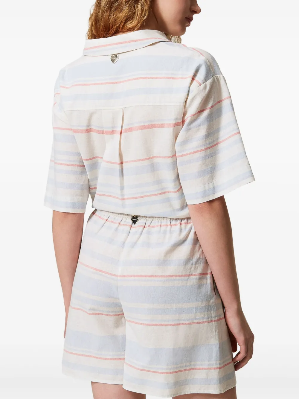 TWINSET STRIPED DRAWSTRING SHORTS