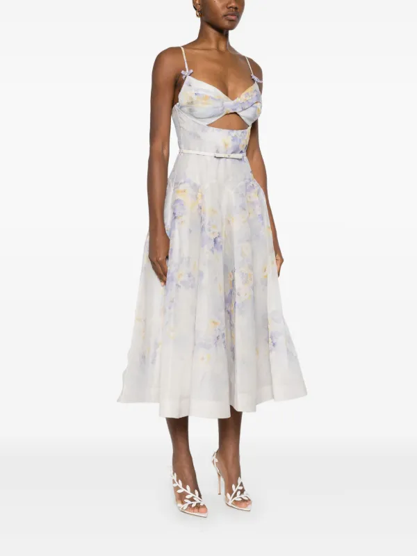 ZIMMERMANN Crush Midi Dress | White | FARFETCH