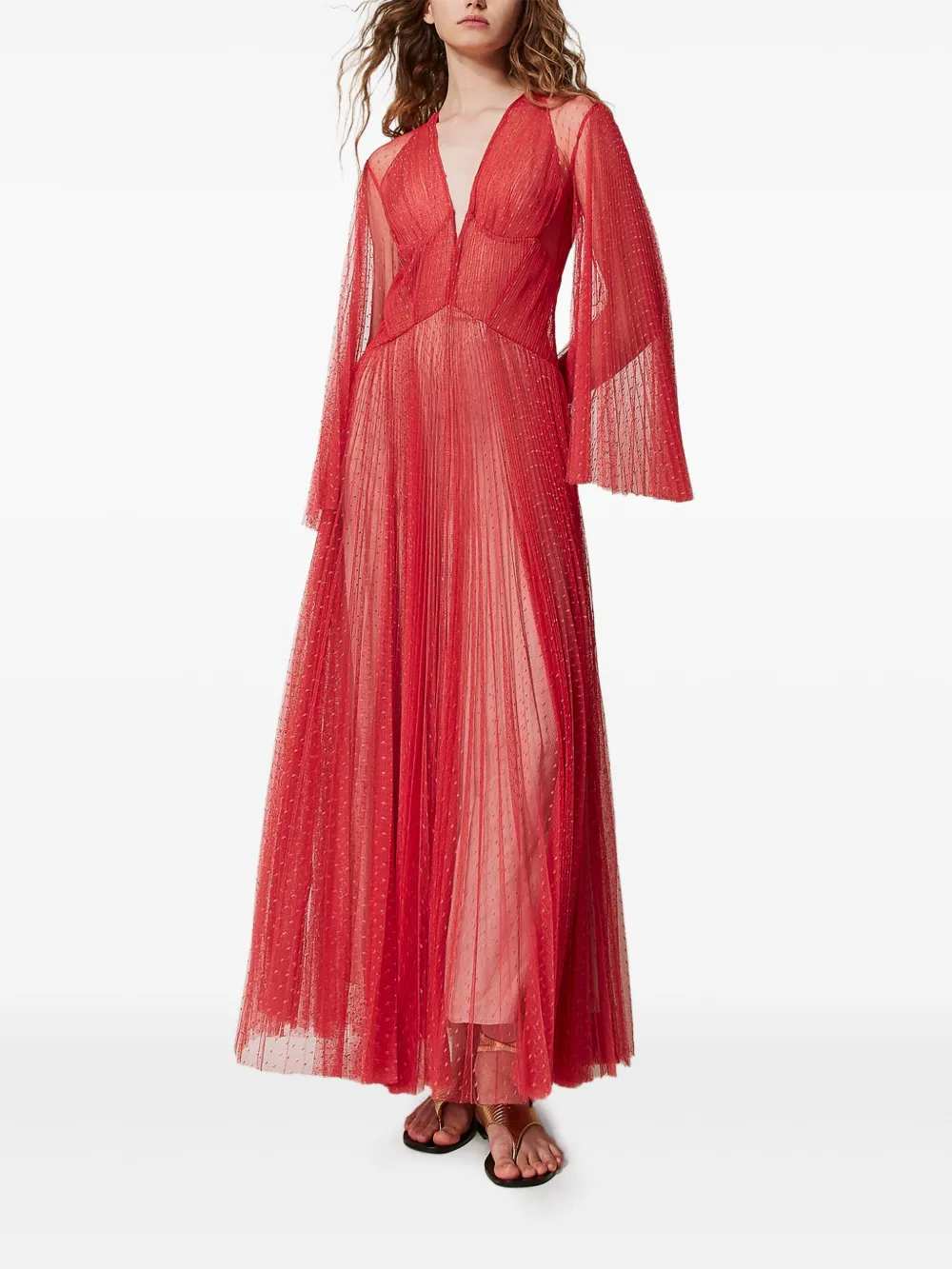 TWINSET Geplooide jurk - Rood