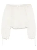 Chloé off-the-shoulder jacquard blouse - White