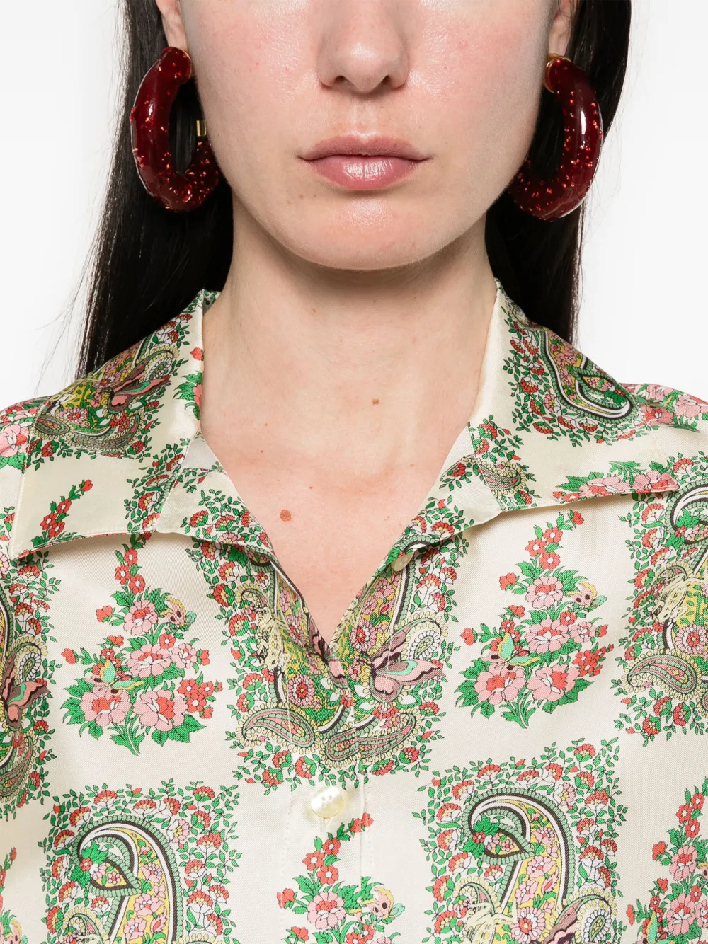 ETRO blouse met bloemenprint Beige