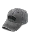 Golden Goose logo-embroidered distressed cap - Grey