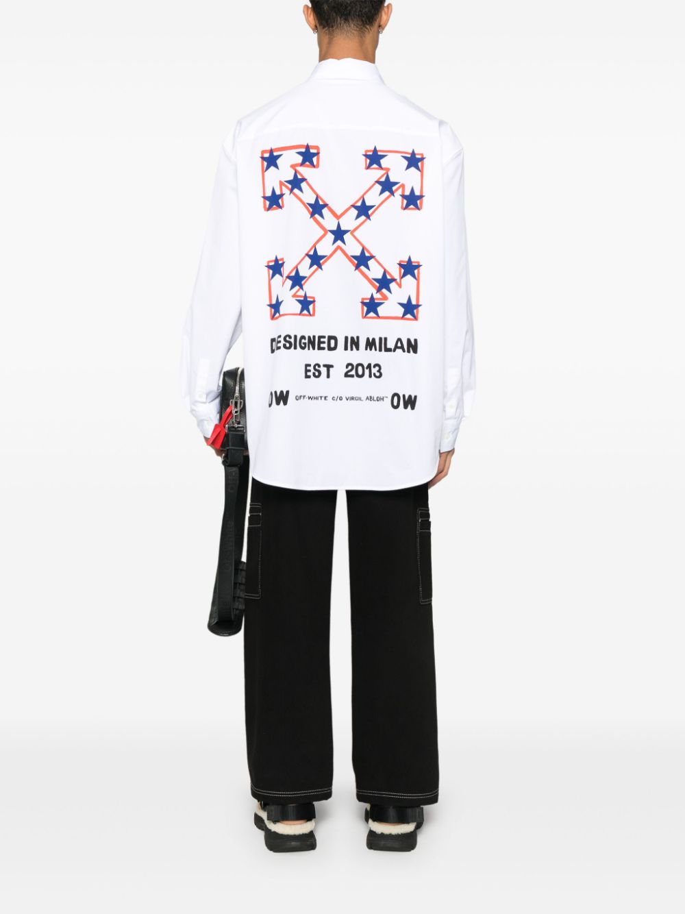 Off-White Overhemd met Arrow print - Wit