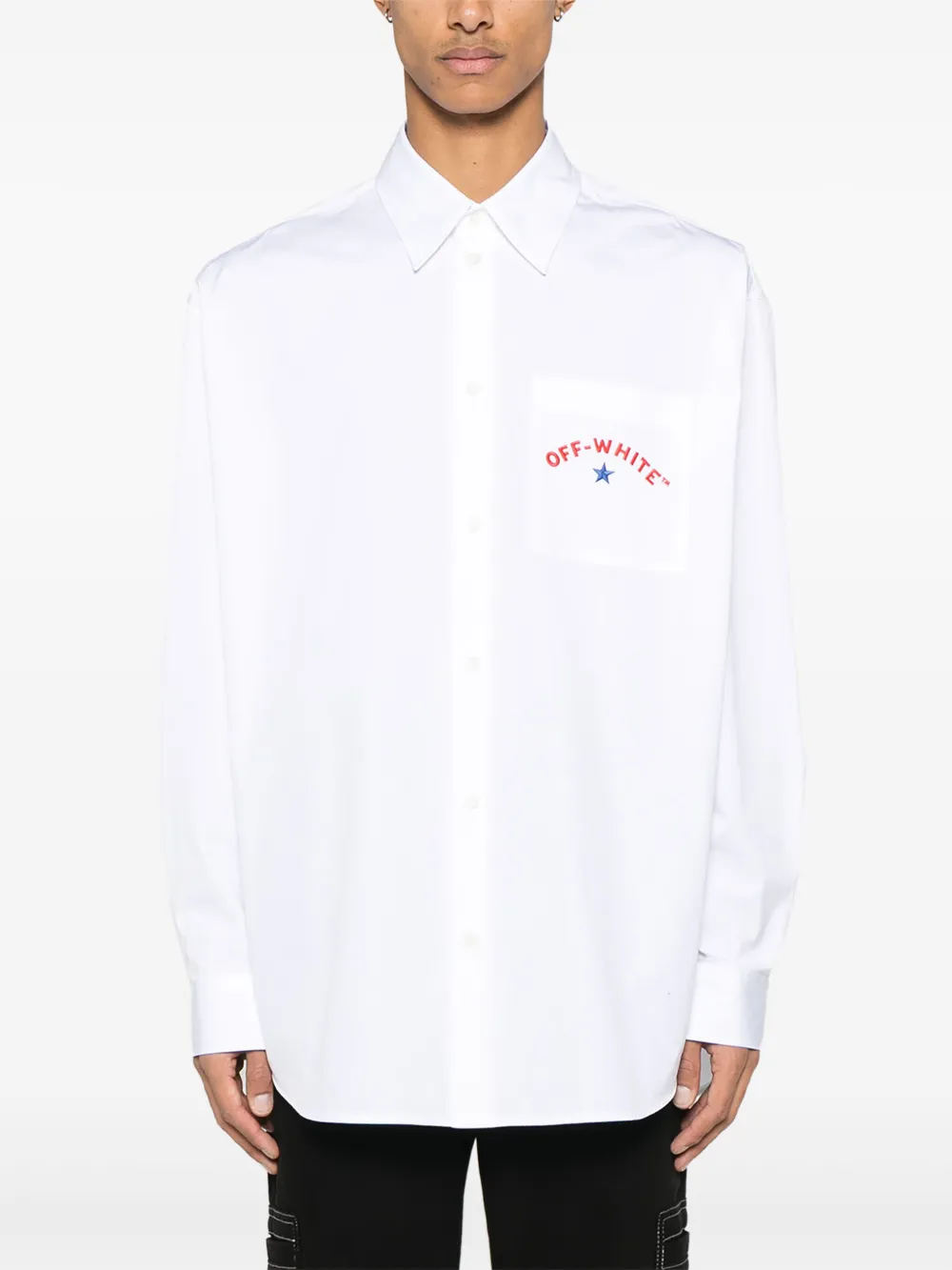 Off-White Overhemd met Arrow print Wit