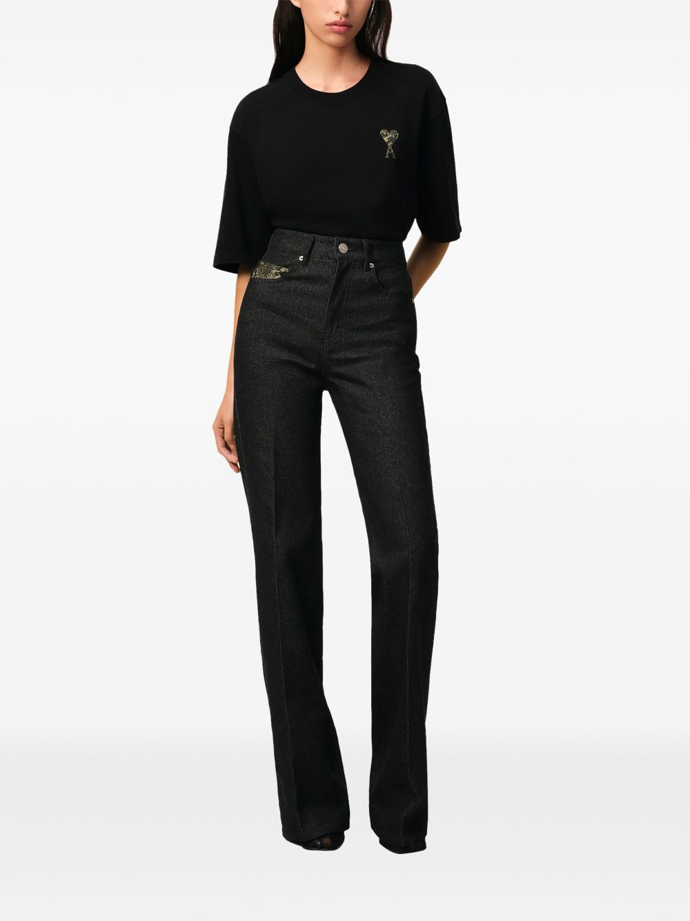 AMI Paris Flared jeans - Zwart