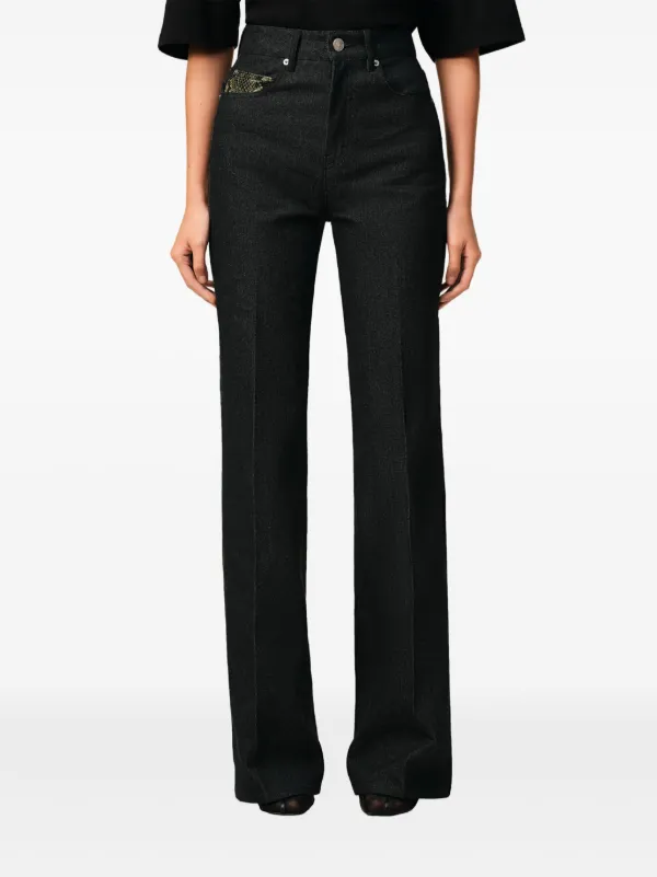 AMI Paris Flared Jeans | Black | FARFETCH JO