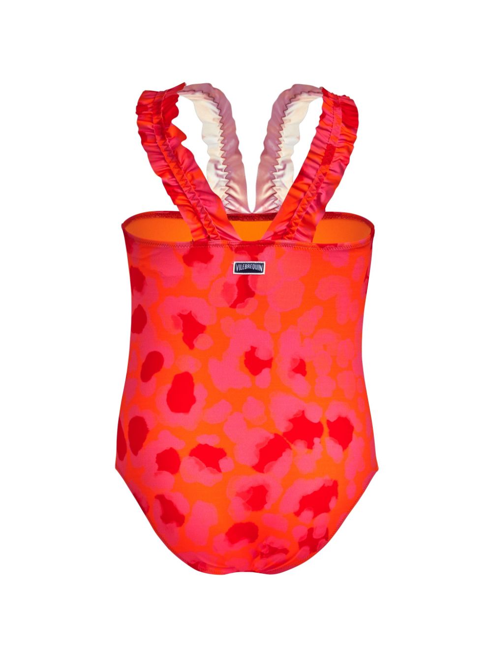 Vilebrequin Kids New Leopard Ruffle swimsuit - Oranje