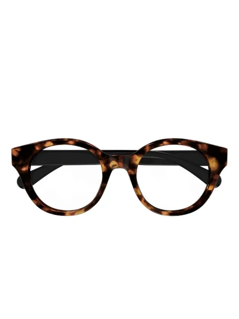 Chloé Eyewear Armação de óculos redonda efeito tartaruga