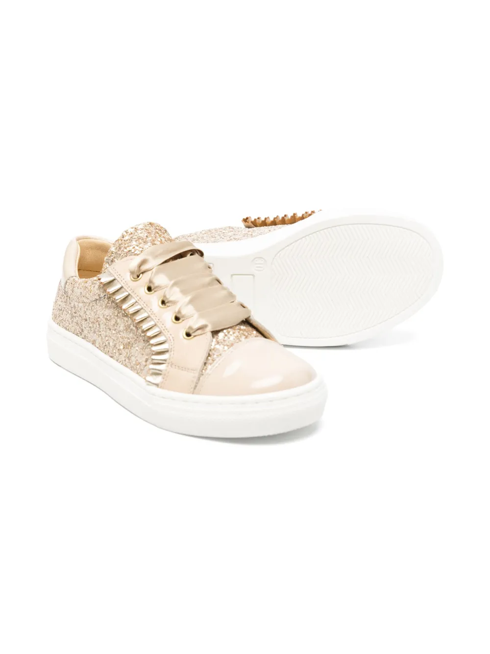 ANDANINES Sneakers met glitter - Beige