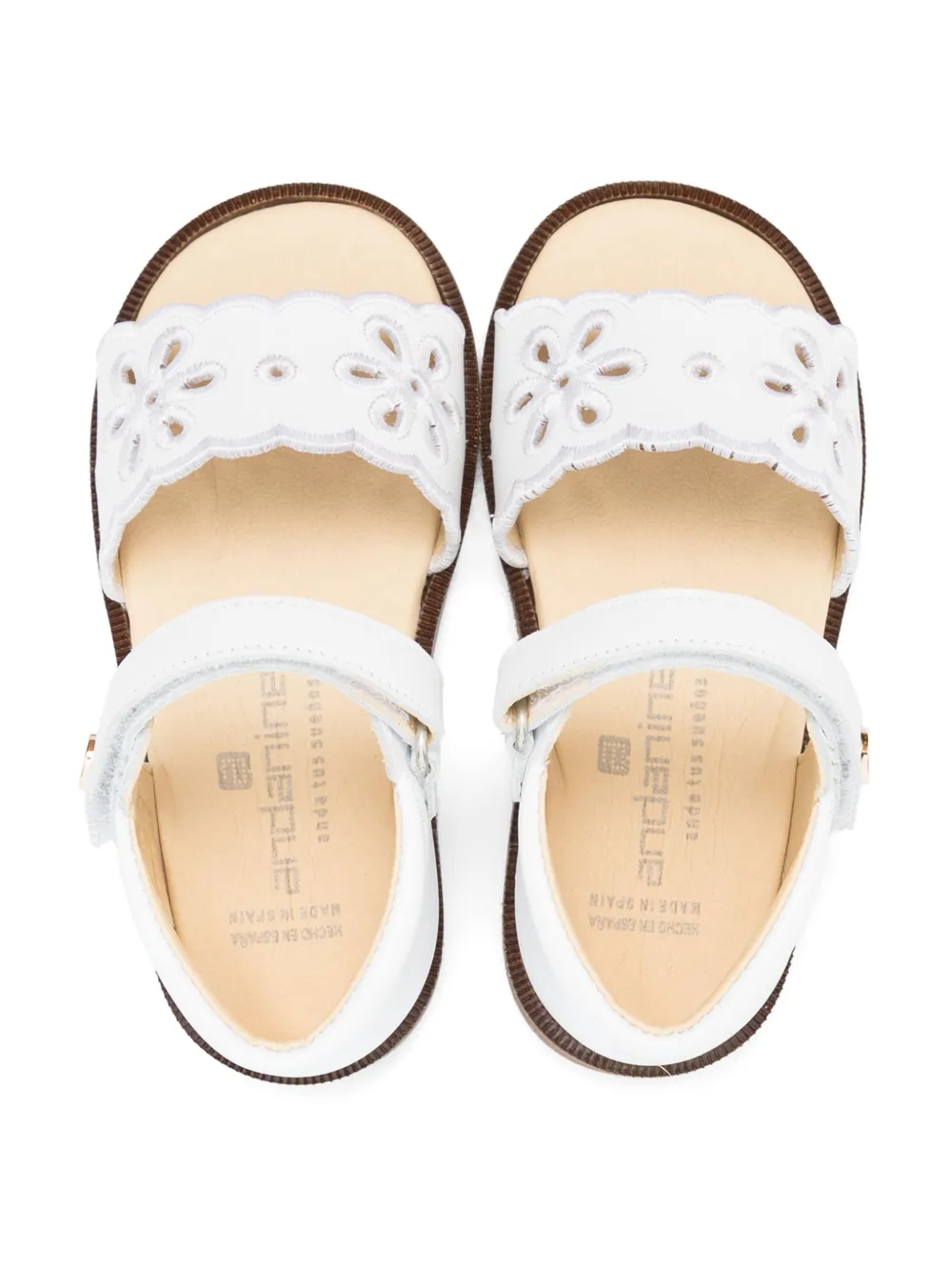 ANDANINES scalloped sandals White