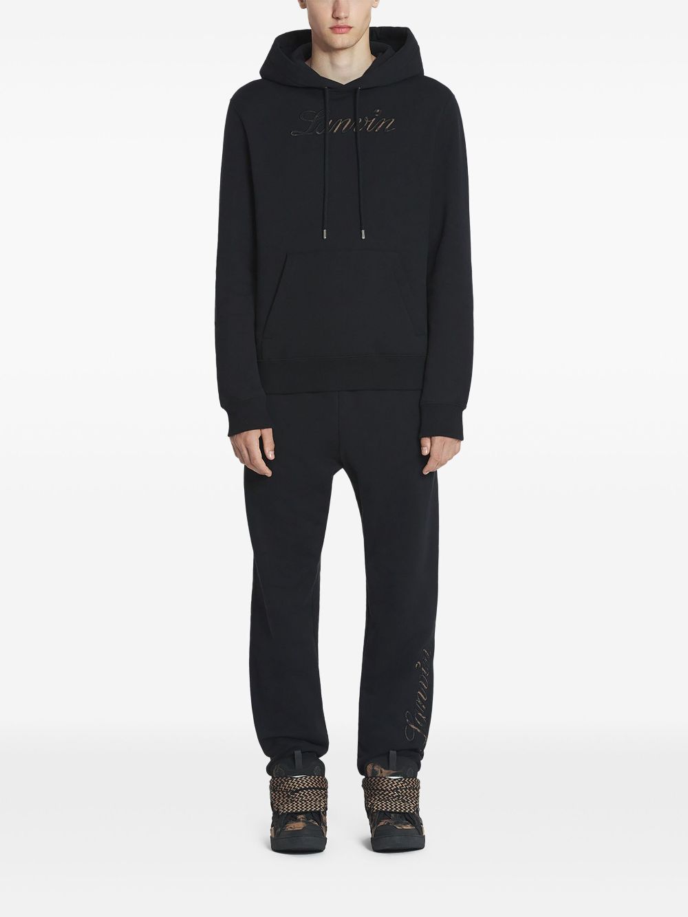 Lanvin Hoodie met geborduurd logo - Zwart